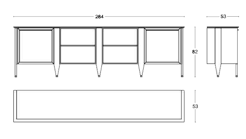 Итальянская мебель для домашних кинотеатров фабрики VISMARA DESIGN Буфет 4-дверный