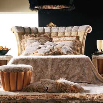 Итальянская спальня Excellent фабрики ALTAMODA Изголовье кровати с короной спальное место 120Х190