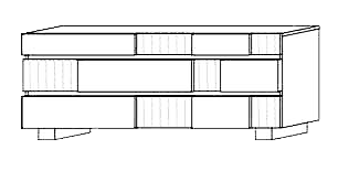 Итальянская спальня Caprice White фабрики STATUS (кровать с мягким изголовьем, подсветкой, сп. место 180 х 200, 2 тумбы, комод высокий)  Комод двойной 6 ящиков