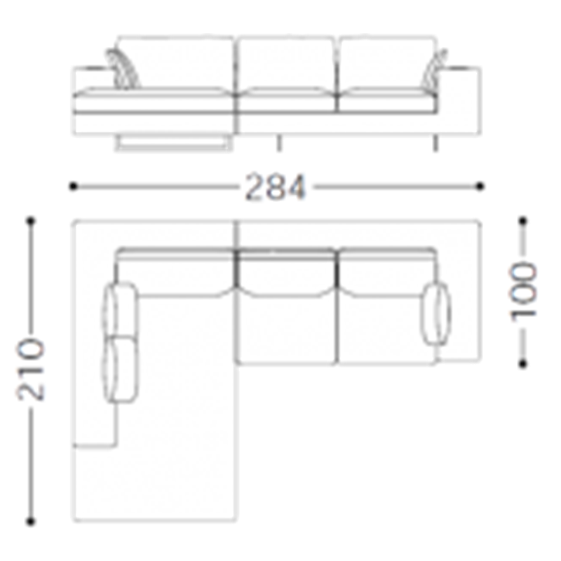 Итальянская мягкая мебель Led фабрики ALBERTA Композиция LED (1LEDCHLSX - 1LEDTR2MDX)