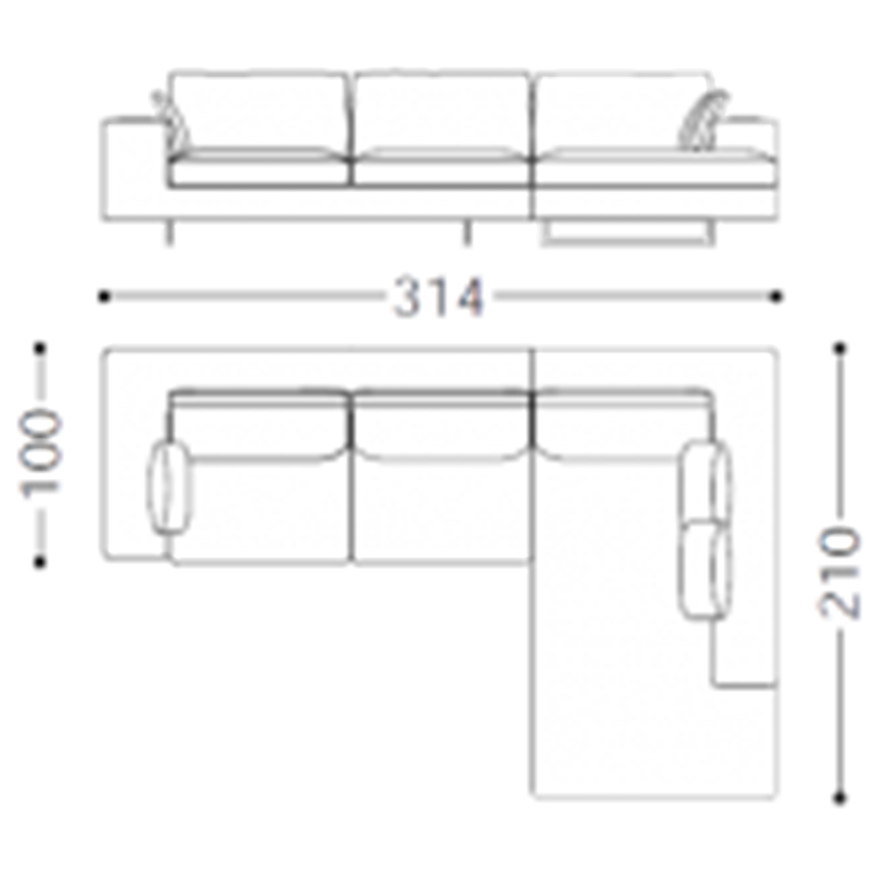 Итальянская мягкая мебель Led фабрики ALBERTA Композиция LED (1LEDTR3SX - 1LEDCHLDX)