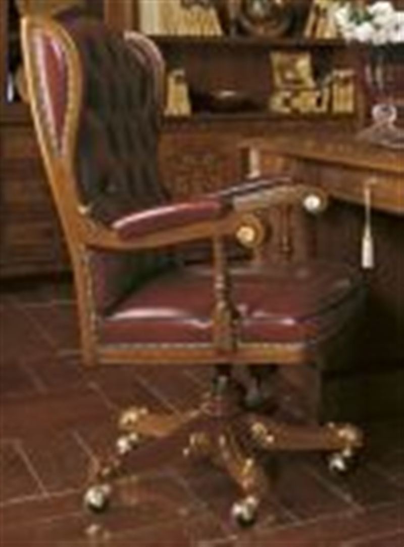 Итальянский кабинет Trevi фабрики GRILLI Кожаное вращающееся кресло Classic