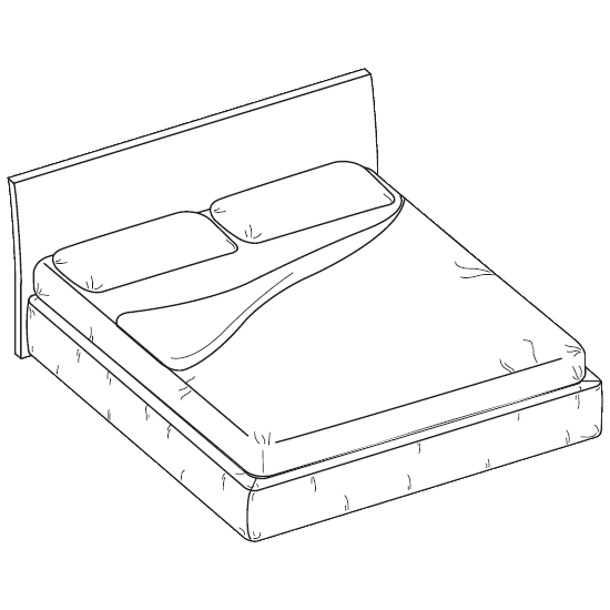 Итальянская кровать Easy фабрики MD HOUSE Кровать Easy Padded сп место 162х202 (Lacquered ash)