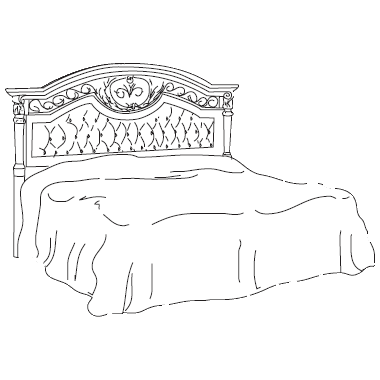 Итальянская спальня Luigi XVI Laccato фабрики VALDERAMOBILI Кровать Italia с мягким изголовьем без изножья