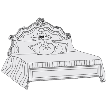 Итальянская спальня Barocco фабрики ALBERTO & MARIO GHEZZANI Кровать King (резное изголовье)