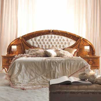 Итальянская спальня Jasmine фабрики VALDERAMOBILI Кровать King Size без изножья со стразами Swarovski