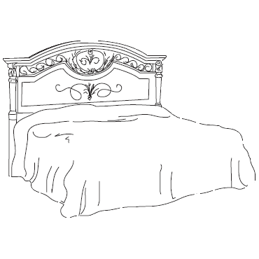Итальянская спальня Luigi XVI Laccato фабрики VALDERAMOBILI Кровать King Size с резным изголовьем без изножья