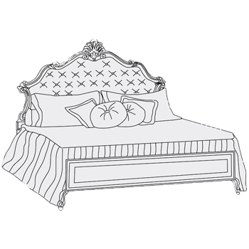 Итальянская спальня Barocco фабрики ALBERTO & MARIO GHEZZANI Кровать King (стеганное изголовье)