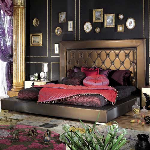 Итальянская спальня Luxury фабрики ASNAGHI INTERIORS Кровать Mondrian