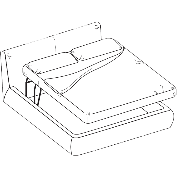 Итальянская кровать Goodnight фабрики MD HOUSE Кровать Padded Goodnight сп место 162х202 с контейнером и подъемным механизмом