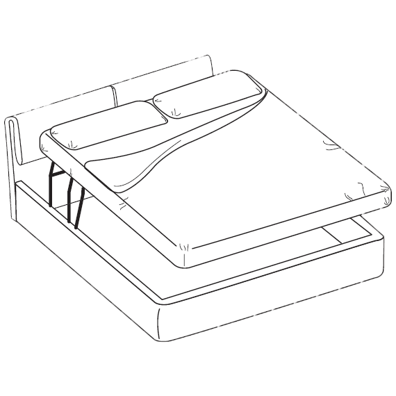 Итальянская кровать Inchino фабрики MD HOUSE Кровать Padded Inchino сп место 162Х202 с контейнером и подъемным механизмом