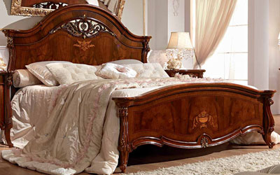 Итальянская спальня Prestige фабрики BARNINI OSEO Кровать с изножьем Italia сп. место 164X198
