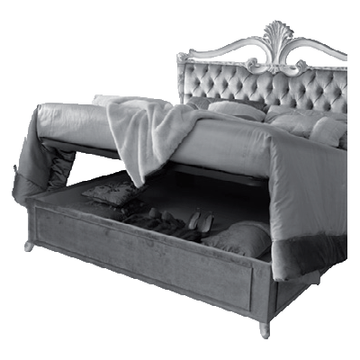 Итальянская спальня Memorie Veneziane фабрики GIORGIOCASA Кровать с контейнером (серебро) - На заказ