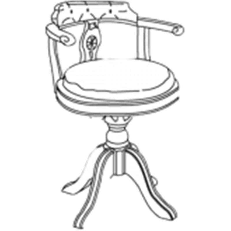 Итальянский кабинет Regent фабрики CAROTI  Малое поворотное кресло с кожаным сиденьем и спинкой