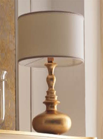 Итальянская гостиная Zoe фабрики CORTEZARI комп.2 Настольная лампа Sofia-Roll (foglia oro “melange” cat. C)