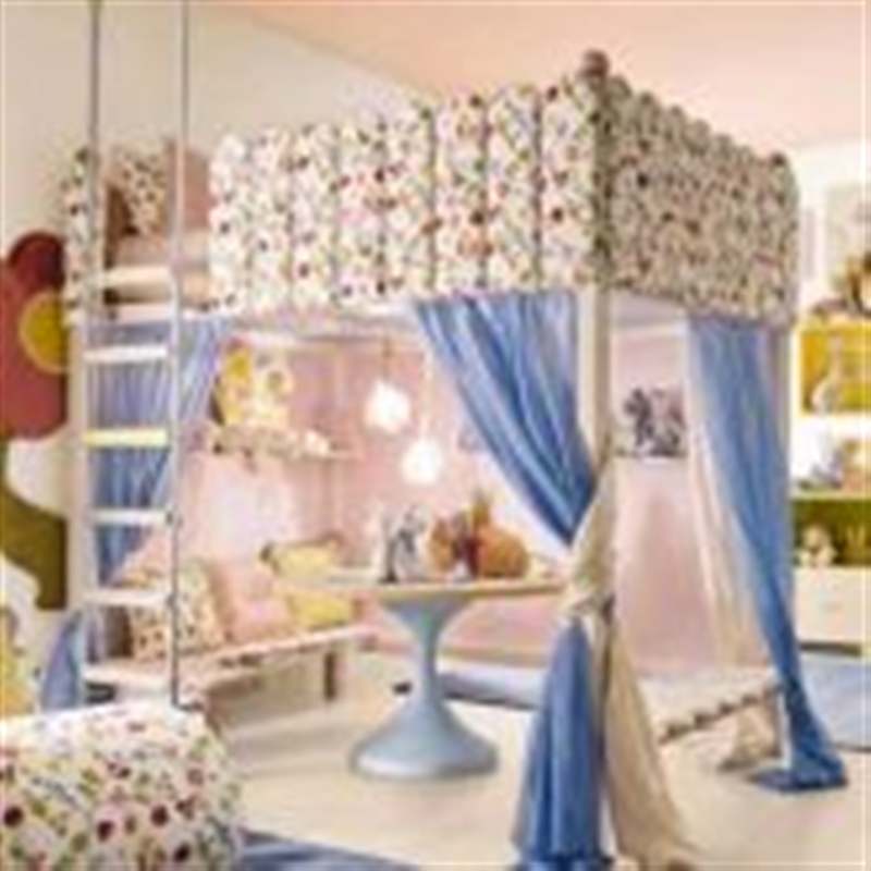 Итальянская детская кровать Girl and Boy фабрики ALTAMODA комп.1 Односпальная двухъярусная кровать