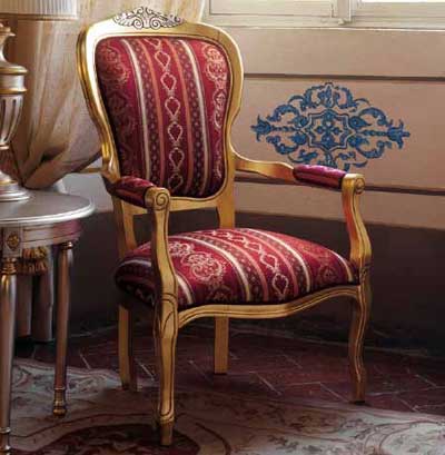 Итальянские кресла и стулья фабрики AMELI SEDIE комп.2 Полукресло Napoleone Intagliata