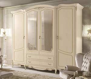 Итальянская спальня Signoria фабрики ANTONELLI MORAVIO & C (AMC) Шкаф 4-дверный распашной с 2 наружными зеркалами
