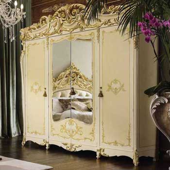 Итальянская спальня Jadore Laccato фабрики BACCI STILE Шкаф 4-дверный с зеркалами