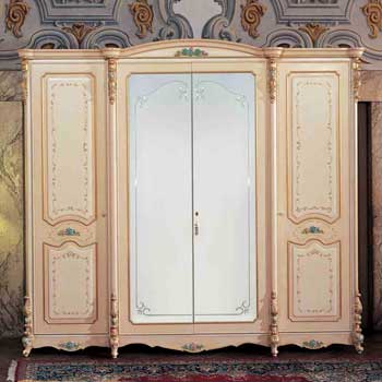 Итальянская спальня Barocco фабрики ALBERTO & MARIO GHEZZANI Шкаф 4-дверный с зеркалами
