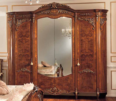 Итальянская спальня Reggenza Luxury фабрики BARNINI OSEO Шкаф 4-дверный с зеркалами