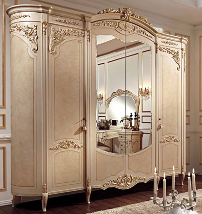 Итальянская спальня Reggenza Luxury фабрики BARNINI OSEO Шкаф 4-дверный с зеркалами