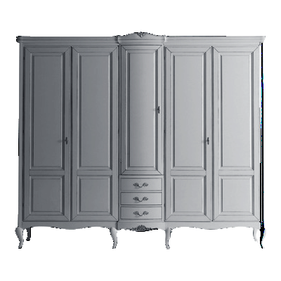 Итальянская спальня Memorie Veneziane фабрики GIORGIOCASA Шкаф 5-и дверный (серебро) 3 ящика - На заказ