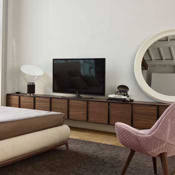 Итальянская спальня Contemporary фабрики VOLPI Тумба под ТВ