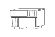 Итальянская спальня Caprice White фабрики STATUS (кровать с мягким изголовьем, подсветкой, сп. место 180 х 200, 2 тумбы, комод высокий)  Тумба прикроватная