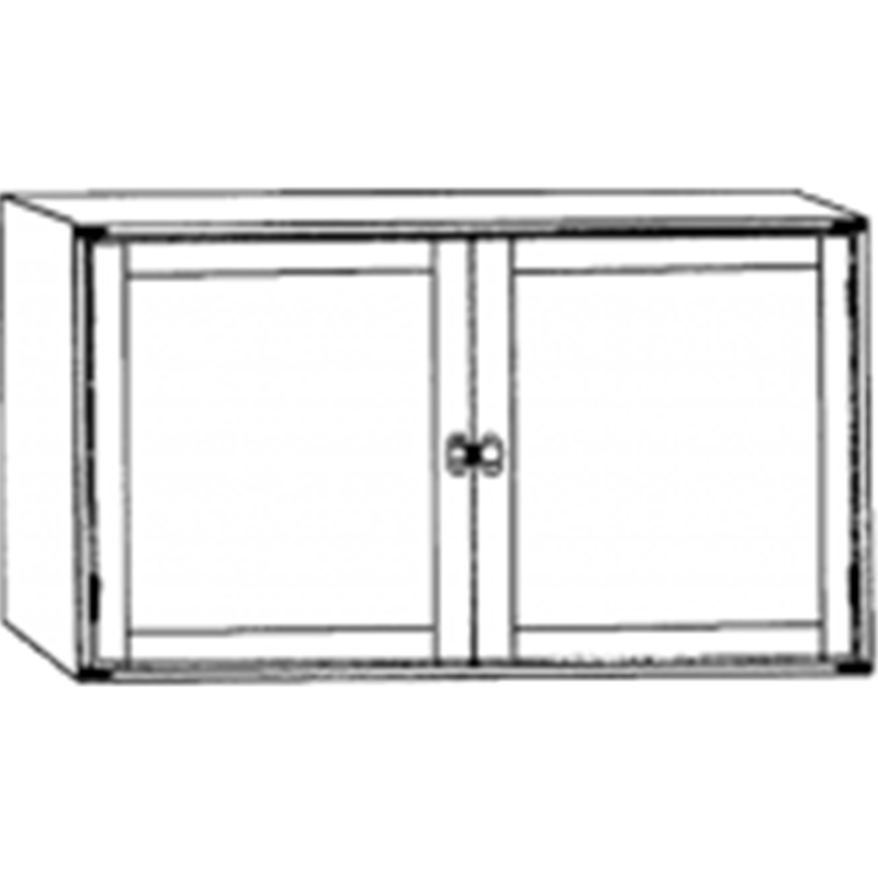 Итальянский шкаф фабрики CAROTI  Верхний элемент шкафа с 2 гладкими створками