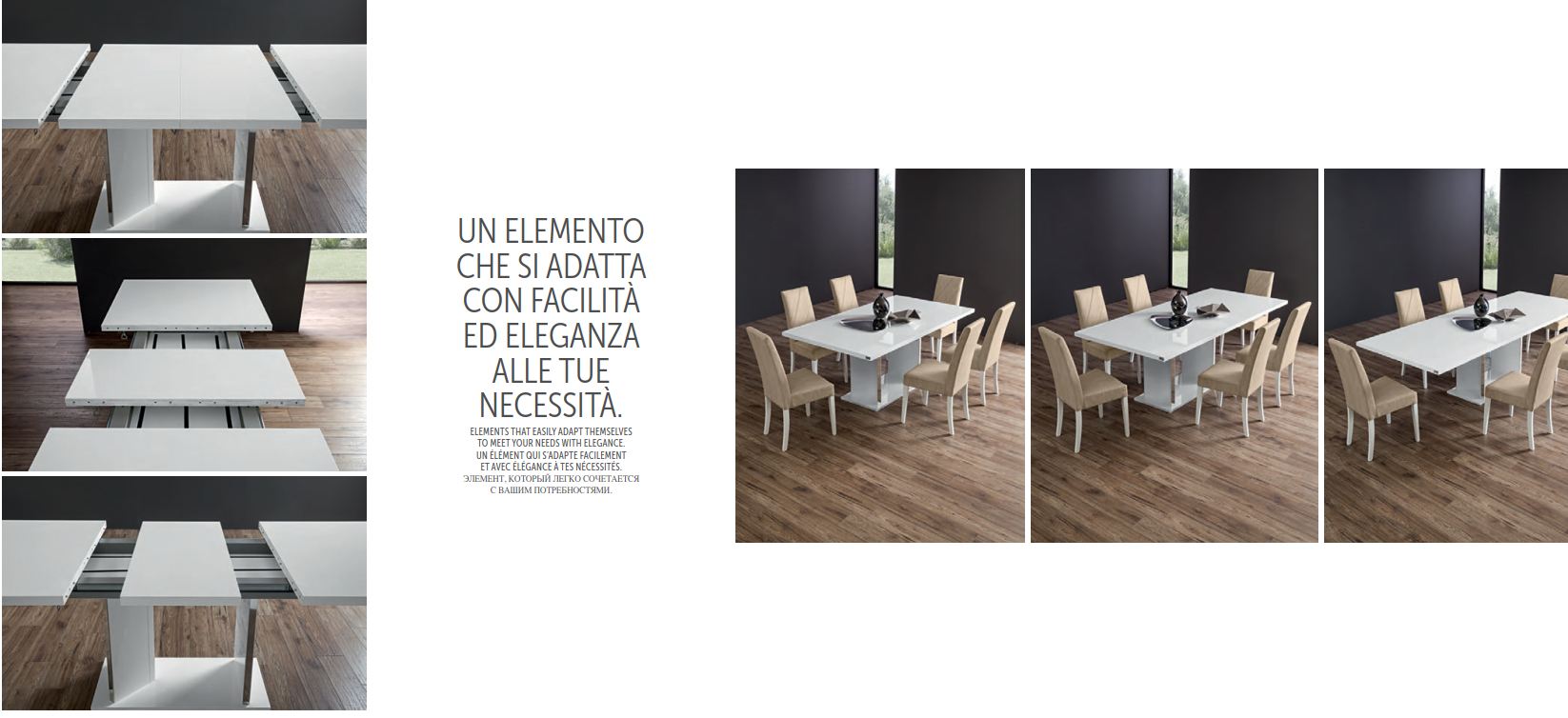 Итальянская гостиная Lisa (комод + зеркало + витрина + стол на 180 + 4 стула) фабрики STATUS_168035