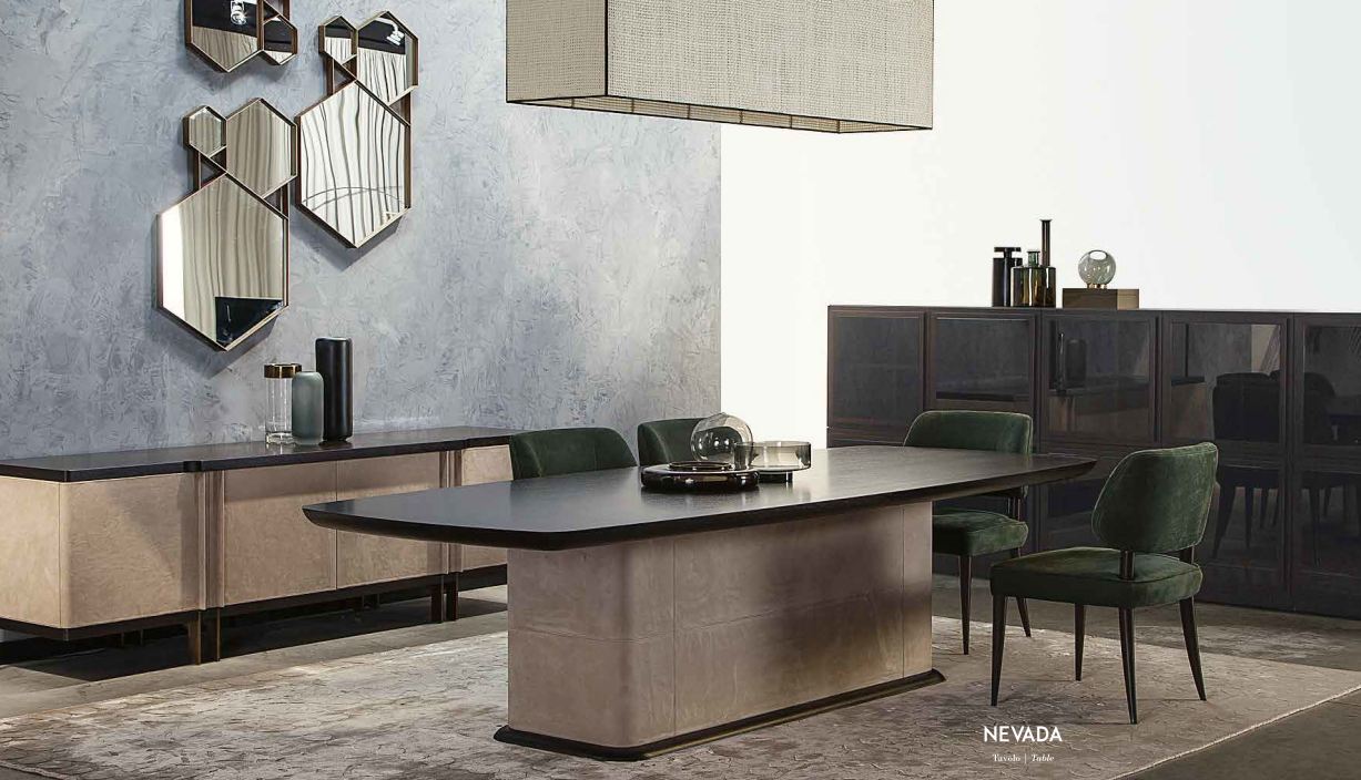 Итальянская гостиная PHILIPP SELVA фабрики SELVA комп.6 Обеденный стол+4 стула+комод+композиция из 2 зеркал 