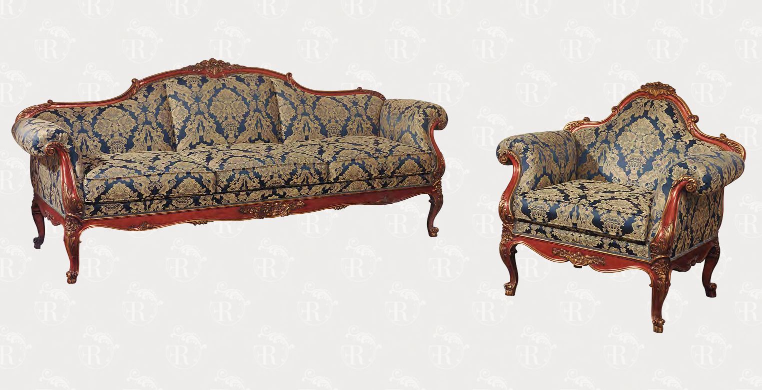 Итальянский комплект мягкой мебели (диван + кресло) арт. 081 фабрики FRATELLI RADICE Диван 3-х местный 