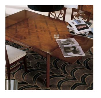 Итальянский комплект мебели для гостиной №13 (витрины однодверные (2 шт)+комод+стол+6 стульев) фабрики CARPANESE Стол обеденный (квадратный)