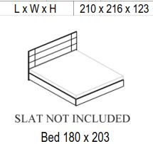 Итальянская спальня Prestige Modern (кровать со сп.местом 180*203 + 2 тумбочки + комод высокий) фабрики STATUS Кровать (со сп.местом 180*203)