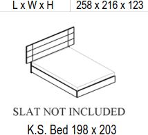 Итальянская спальня Prestige Modern (кровать со сп.местом 180*203 + 2 тумбочки + комод высокий) фабрики STATUS Кровать (со сп.местом 198*203)