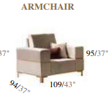 Итальянская мягкая мебель Essenza (2-х местный )фабрики ARREDO CLASSIC Кресло ткань стандарт как в каталоге