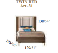 Итальянская спальня Essenza (Adora), как на фото (кровать с мягк.изголовьем 160*190+тумба пр.+банкетка) фабрики ARREDO CLASSIC Кровать с мягк. спинк. кат Е 120x190 см