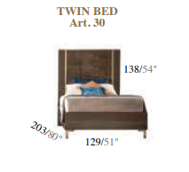 Итальянская спальня Essenza (Adora), как на фото (кровать с мягк.изголовьем 160*190+тумба пр.+банкетка) фабрики ARREDO CLASSIC Кровать с жестк. спинк. 120x190 см