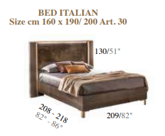 Итальянская спальня Essenza (Adora), как на фото (кровать с мягк.изголовьем 160*190+тумба пр.+банкетка) фабрики ARREDO CLASSIC Кровать с жестк. спинк. 160x190/200 см
