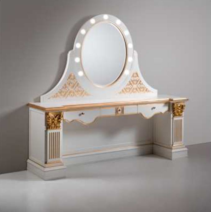 Итальянский туалетный столик c зеркалом арт. SM фабрики PRESTIGE Туалетный стол с зеркалом (комплект)