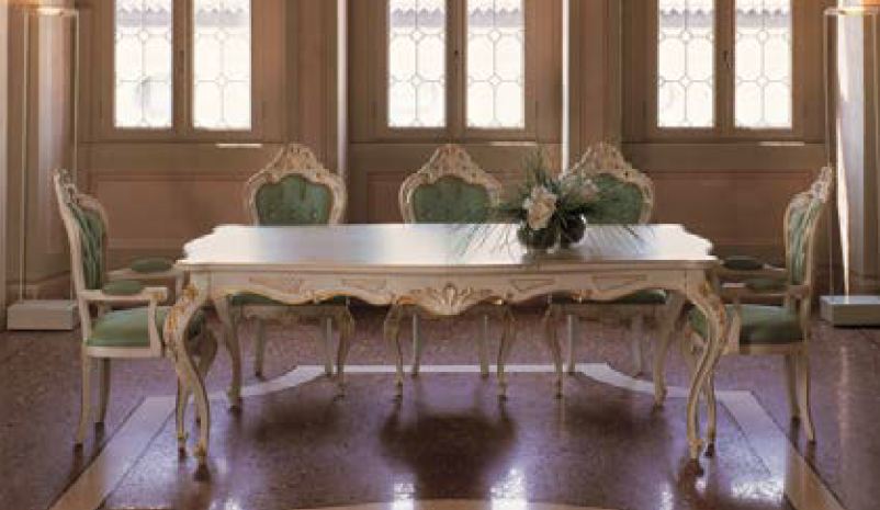 Итальянская столовая группа комп.7 (обеденный стол + 4 стула + 2 полукресла) фабрики BAKOKKO Обеденный стол (раскладной)