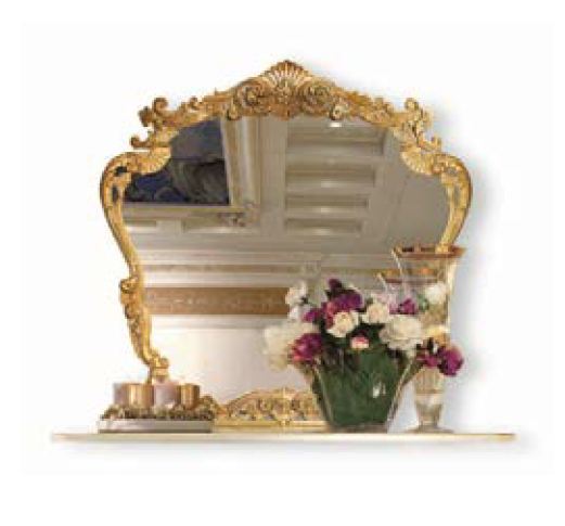 Итальянский комплект мебели для спальни комп.11 (кровать со сп.местом 180*200 + 2 тумбочки + комод с зеркалом + банкетка + туалетный стол с зеркалом + пуфик) фабрики BAKOKKO Зеркало для комода