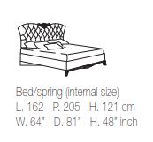 Итальянский комплект мебели для спальни Daniela White (кровать со сп.местом 160*200 + 2 тумбочки) фабрики BEN COMPANY Кровать (со сп.местом 160*200)