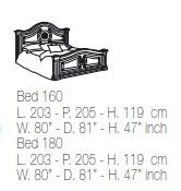 Итальянская спальня New Serena комп.4 (кровать с мягким изголовьем и сп.местом 180см + 2 тумбочки) фабрики BEN COMPANY Кровать (со сп.местом 160*200)