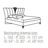 Итальянский комплект мебели для спальни Sofia (кровать со сп.местом на 160 см + 2 тумбочки + комод с зеркалом) фабрики BEN COMPANY Кровать (со сп.местом 160*200)