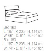 Итальянский комплект мебели для спальни Simona (кровать со сп.местом 160*200 + 2 тумбочки + комод + зеркало + шкаф 4А) фабрики BEN COMPANY Кровать (со сп.местом 160*200)