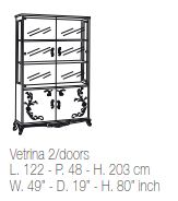 Итальянский комплект мебели для гостиной Daniela (2 витрины 1А + тумба для TV) фабрики BEN COMPANY Витрина 2А (со стеклом и подсветкой)