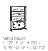 Итальянский комплект мебели для гостиной Sofia (2 витрины 1А + тумба для TV) фабрики BEN COMPANY Витрина 2А (со стеклом и подсветкой)