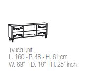 Итальянский комплект мебели для гостиной Sofia (2 витрины 1А + тумба для TV) фабрики BEN COMPANY Тумба для TV